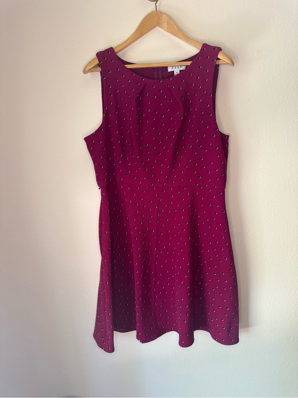 Elle Fit & Flare Sleeveless A-Line Dress size XL Geometric Print